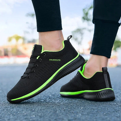 MAEDEF Athletic Shoes for Men – Black Knit Sneakers, Breathable Casual Running, Walking & Gym Shoes for Men & Women
