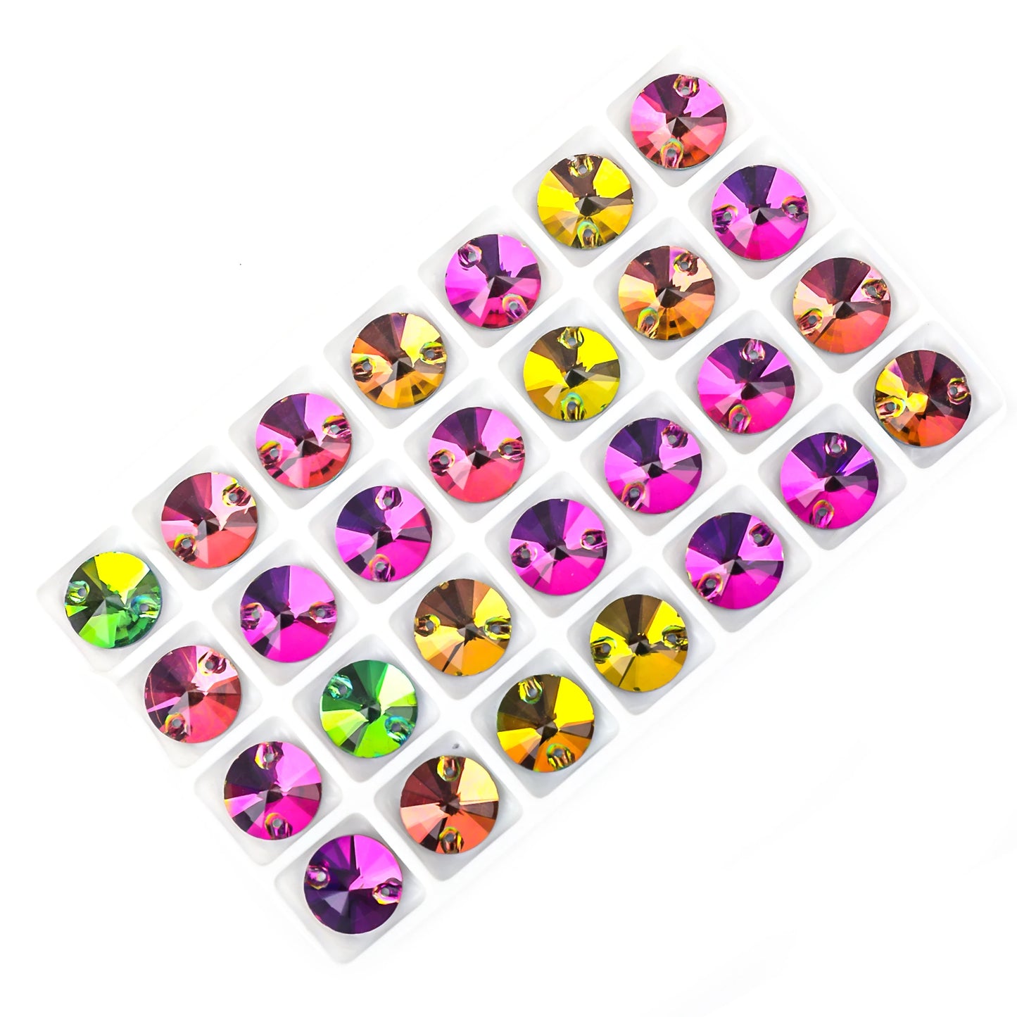 Crystal Rhinestone Flatback Beads - AB Round Shell Gems for DIY Crafts, Clothing & Wedding Decoration