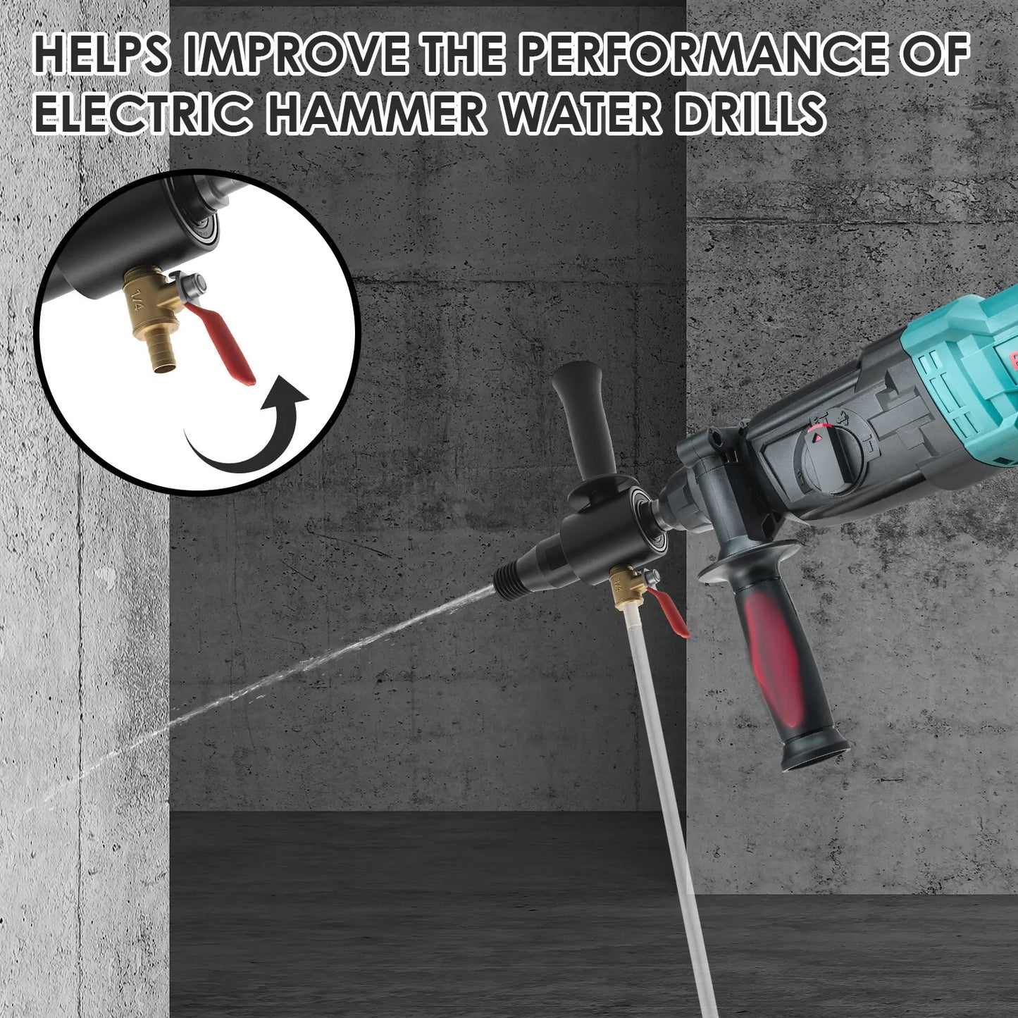 SDS PLUS Drill Adapter – Electric Hammer Water Injection Converter, Carbon Steel Hammer Adapter with 2 Conversion Options