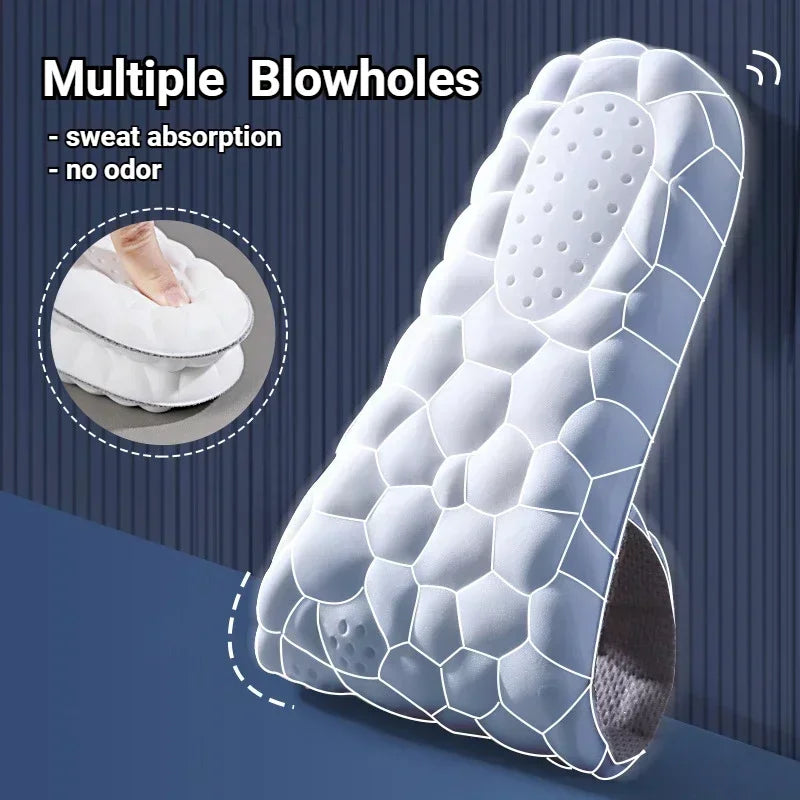 4D Massage Shoe Insoles — Super Soft Latex Sports Insoles with Arch Support, Orthopedic Inserts for Running & Basketball Shoes, Unisex