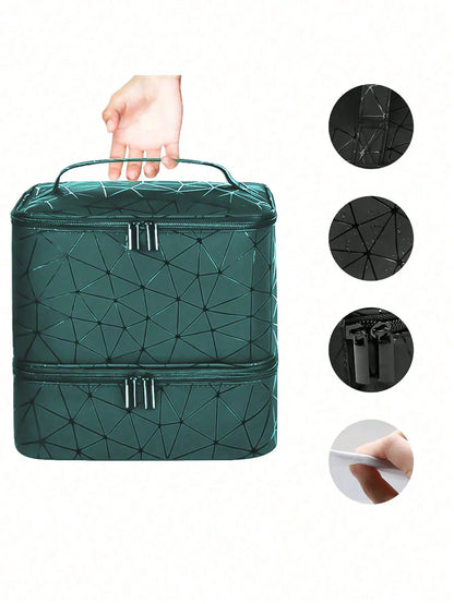 Women's Portable Double-Layer Nail Polish & Essential Oil Storage Bag – Multi-Function Organizer for Travel