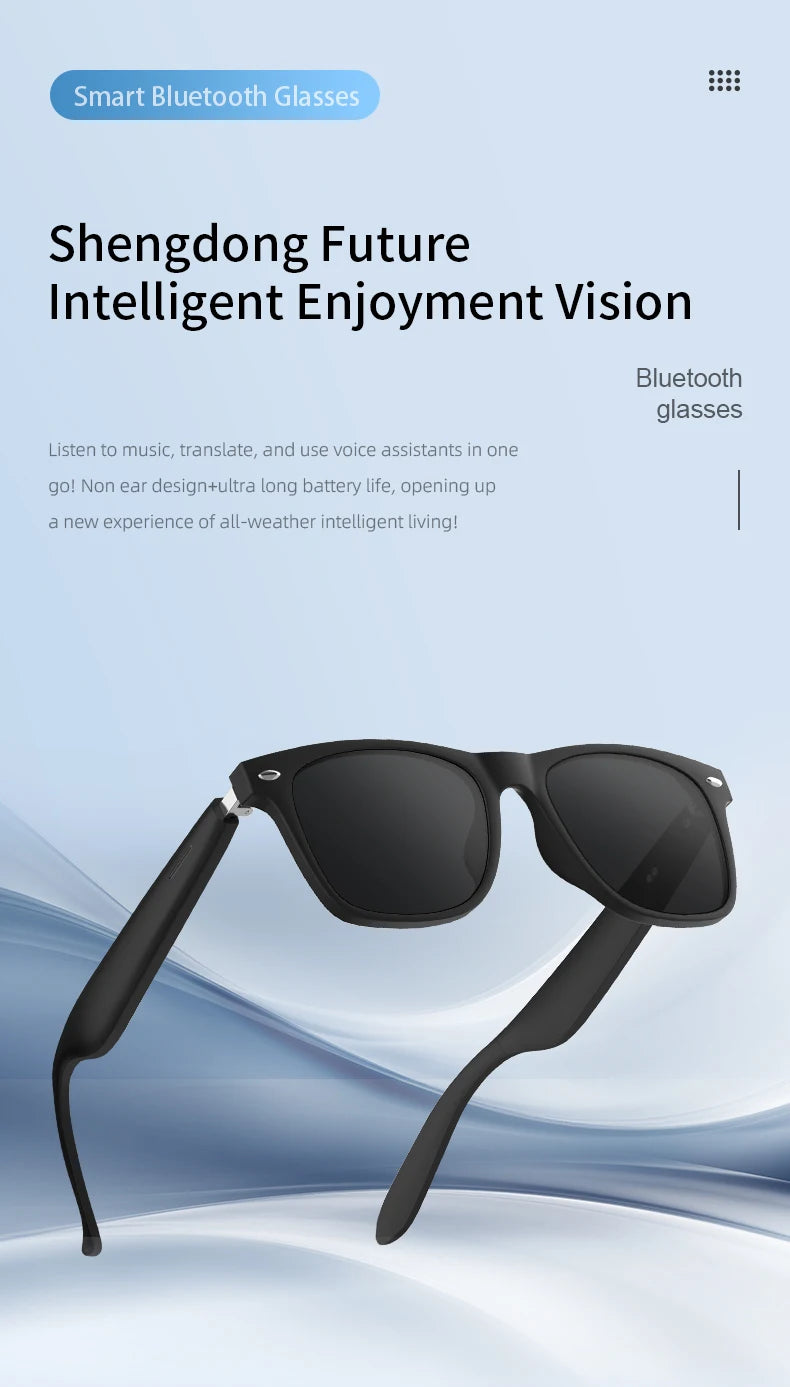 2025 AI Translation Smart Glasses – Bluetooth Call Headphones with UV Protective Lenses for Outdoor Sports