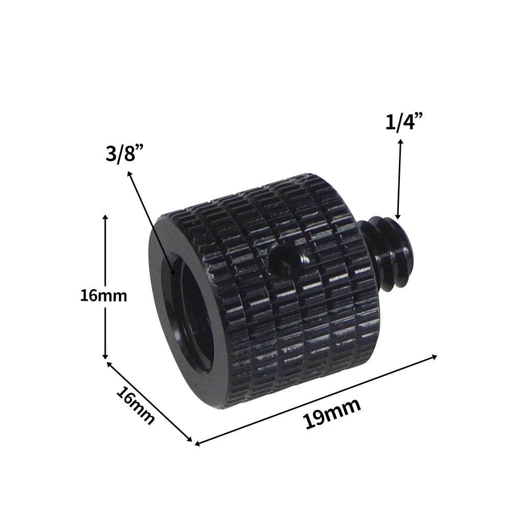 Reinforced Camera Screw Adapter - 1/4 to 3/8 Inch Male Female Thread Converter for Tripod Monopod Ball Head Light Bike Mount