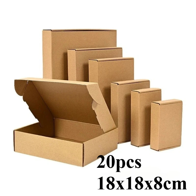 20/10PCS Corrugated Box Mailers – Brown Kraft Cardboard Shipping Boxes for Durable Packaging & Mailing