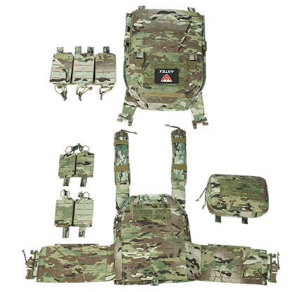 Ranger Green Plate Carrier Tactical Vest - Quick Release Security Molle Chaleco with Laser Cut Bandolier
