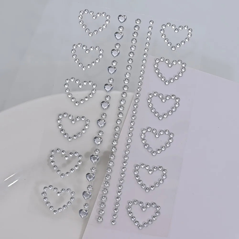 3D Holographic Teardrop Rhinestone Stickers - Self-Adhesive Crystal Diamond Face, Eye & Hair Decoration Tattoos