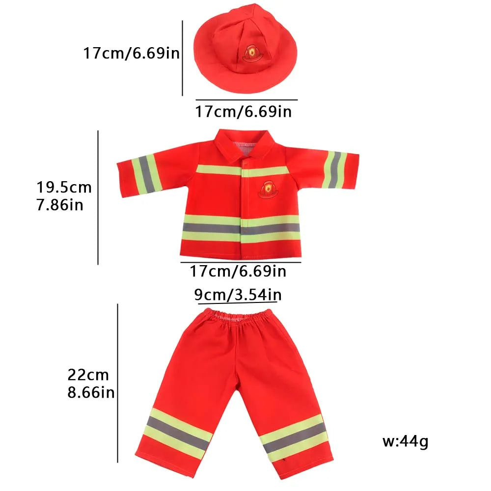Doll Clothing Set – Firefighter, Student, Graduation, Artist & Athlete Outfits for 18-Inch American & 43cm Baby Newborn OG Girl Dolls