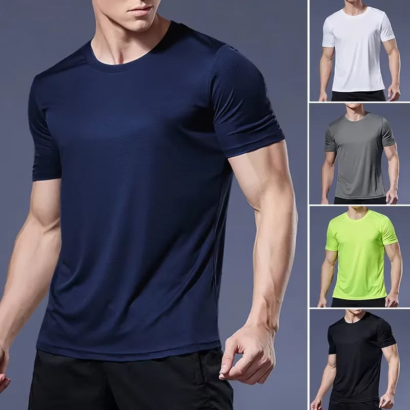 Men's Quick-Dry Sports T-Shirt - Lightweight Short Sleeve Running & Gym Fitness Top