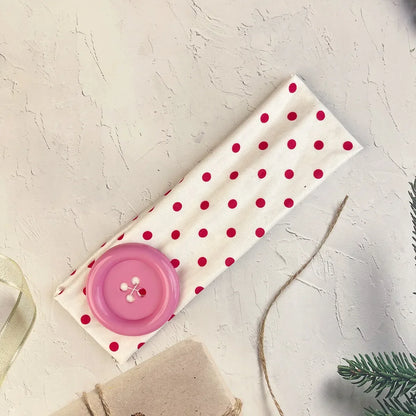 Retro Polka Dot Button Headband - Y2K French Style Cute Sweet Hair Accessory