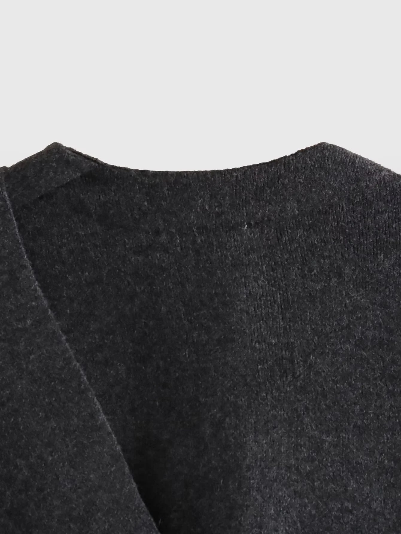 TRAF 2023 Winter Women's Scarf Coat – Long Sleeve, Knitted Asymmetric Jacket, Streetwear Casual Outerwear