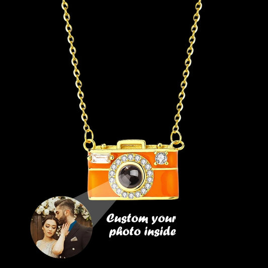 Custom Projection Photo Necklace — Camera-Shaped Personalized Photo Pendant Jewelry 2025