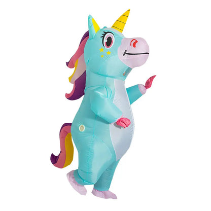 Pink Inflatable Unicorn Costume – Full-Body Anime Cosplay with Blower for Adults, Funny Party & Halloween