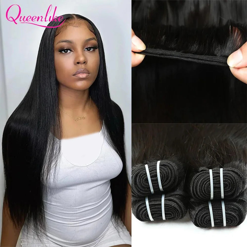 15A Double Drawn Vietnamese Raw Straight Human Hair Bundles – 20-26 Inch Top Quality Hair Extensions