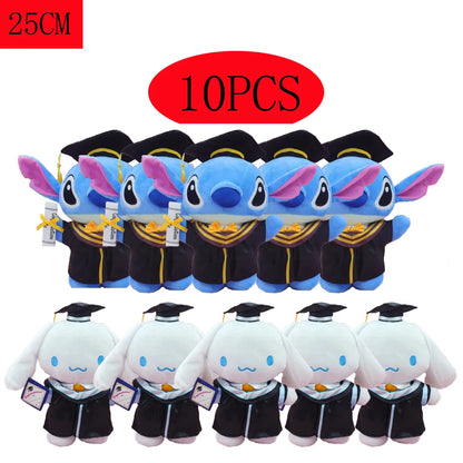 Anime Plush 25cm – Cinnamoroll, My Melody, Kuromi & Hello Kitty Kawaii Soft Stuffed Graduation Doll Gift
