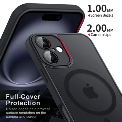 Luxury Magnetic Matte Translucent Armor Case for iPhone 11-16 - Shockproof MagSafe Wireless Charging Cover