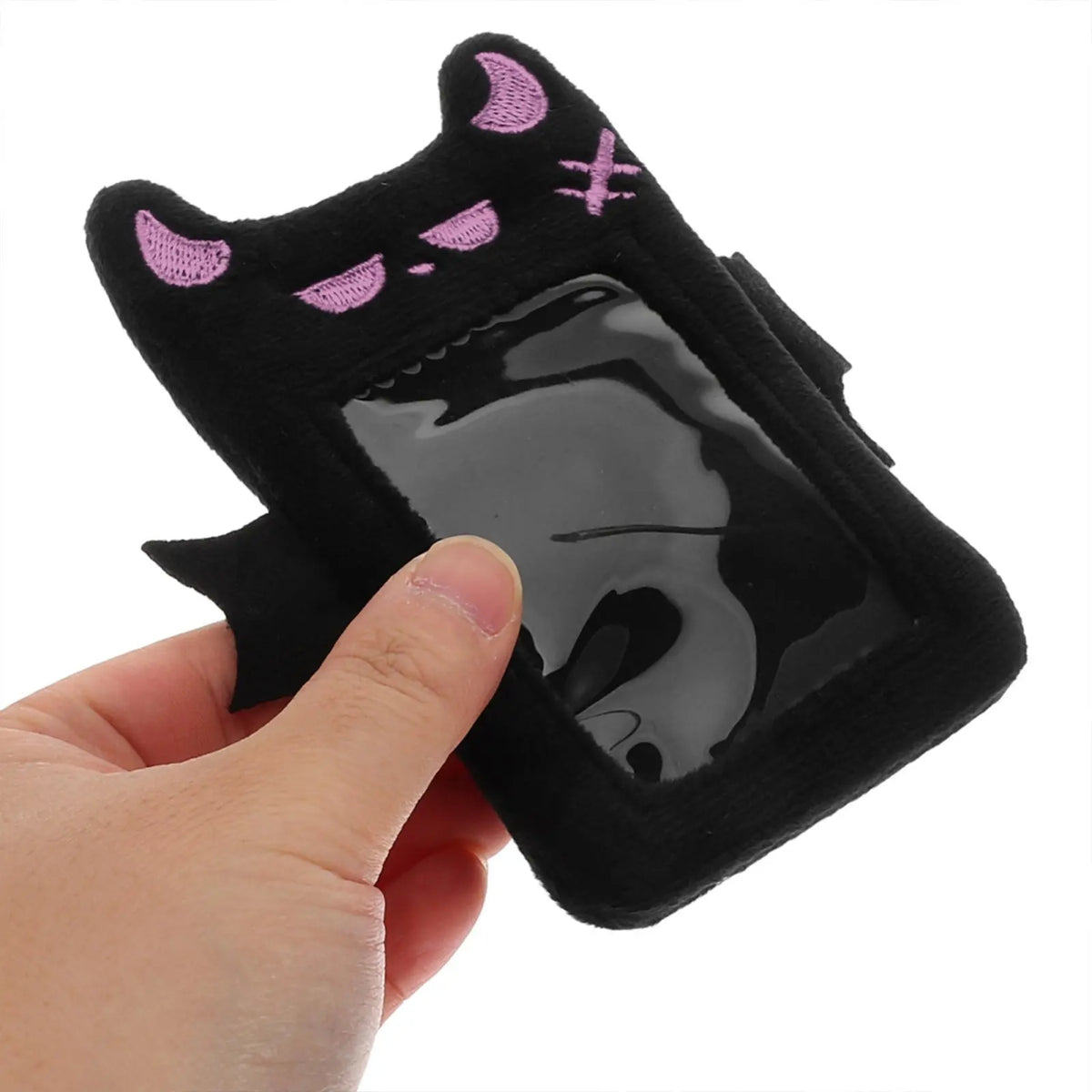 Little Devil Plush Card Holder - Cute Student ID, Bus Card & Photo Card Protector Pendant Case