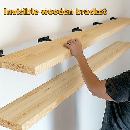 T-Shaped Invisible Shelf Brackets - 10PCS Thickened Iron Concealed Mounting Supports