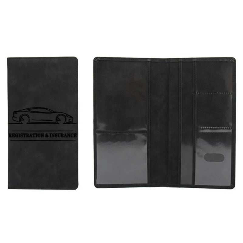Leather Car Registration & Insurance Holder – Men's Driving License Cover, Auto Documents & Credit Card Storage Bag
