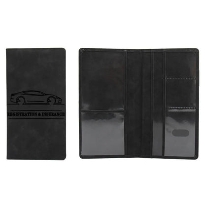 Leather Car Registration & Insurance Holder – Men's Driving License Cover, Auto Documents & Credit Card Storage Bag