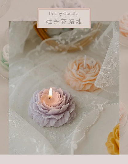 Peony Flower Scented Candle - Perfect Gift Decoration for Mother's Day & Birthdays