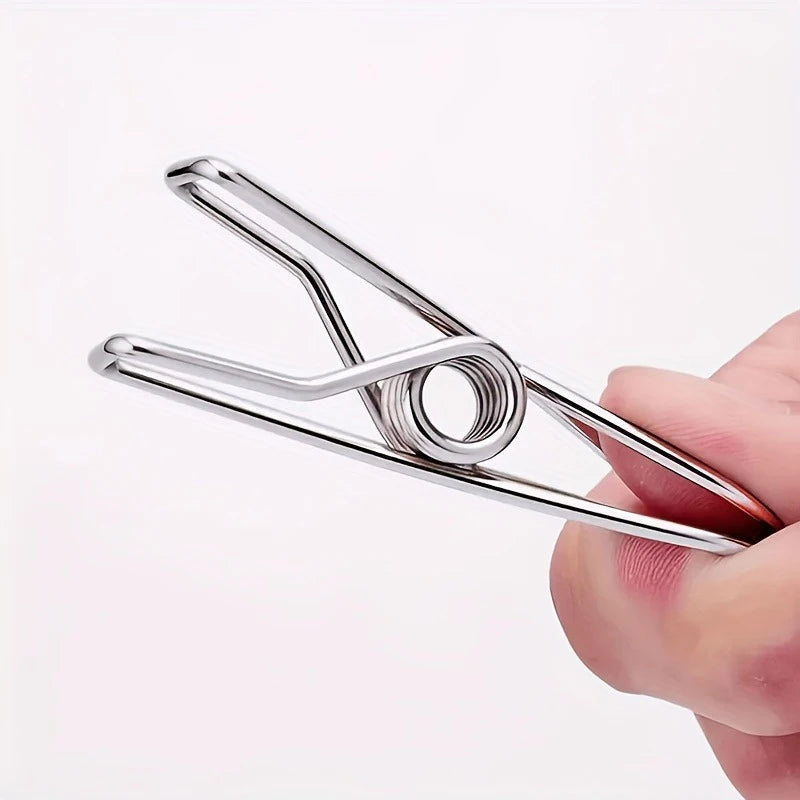 20PCS Stainless Steel Clothes Pins - Durable Metal Utility Clips for Laundry & Home