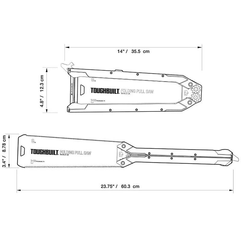 TOUGHBUILT TB-H4-21-2X Folding Hand Saw - Fast, Efficient Fine-Cutting Manual Panel Saw