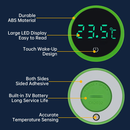 Cordless Digital Aquarium Thermometer – LED Display Fish Tank Temperature Gauge & Control