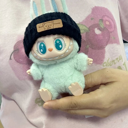 17cm Labubu Doll Clothes — Monster Outfit with Hat, Love Sweater & Casual Shoes for Sitting Party Accessories