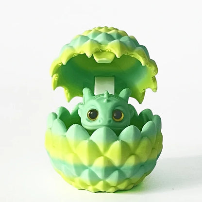 3D Printed Dragon Egg Ornament with Mini Dragon Inside – Decorative Home & Desktop Decor for Furniture and Christmas