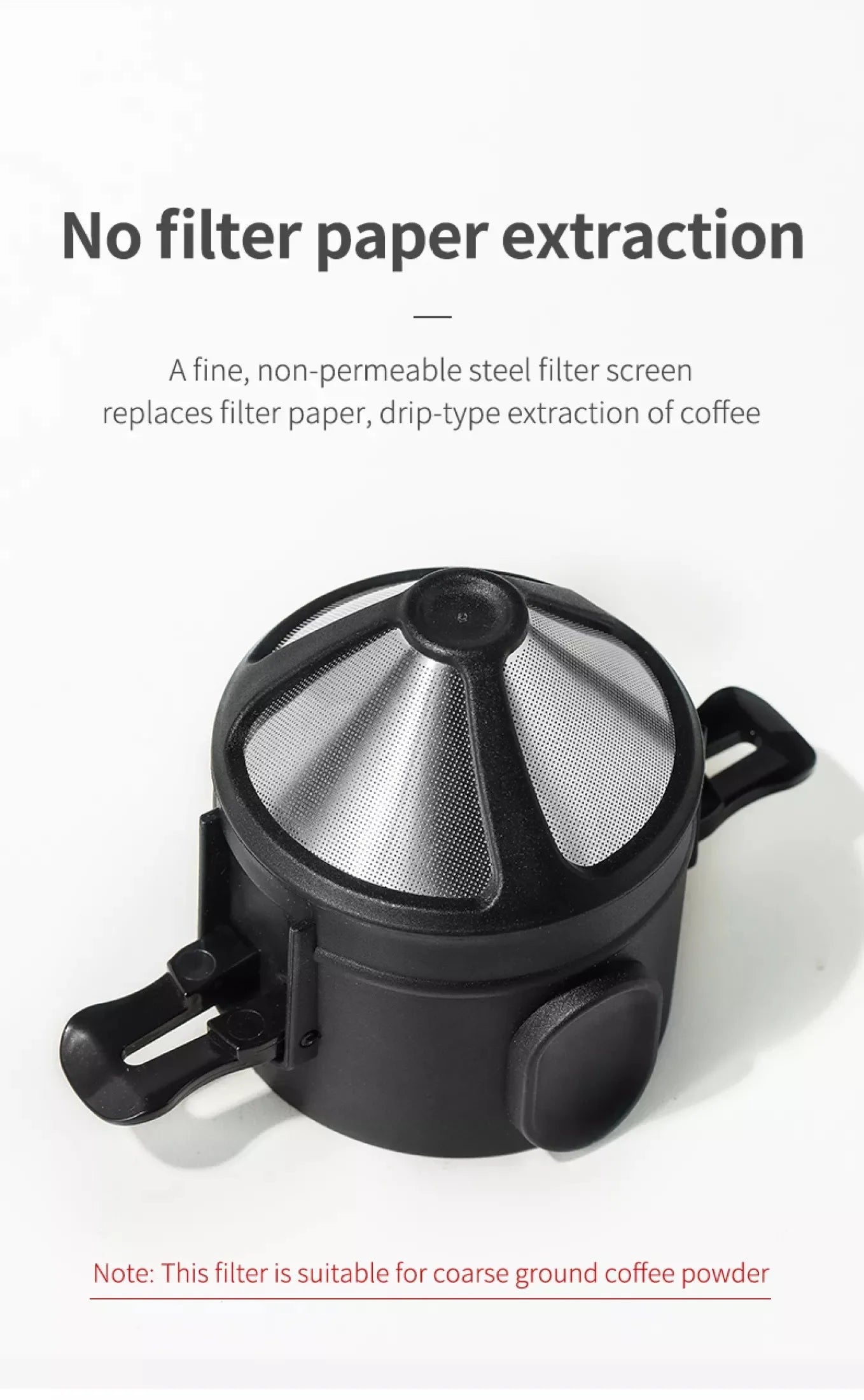 304 Stainless Steel Portable Coffee Filter – Reusable Drip Coffee Tea Holder Mug Set with Coffee Pot & Dripper