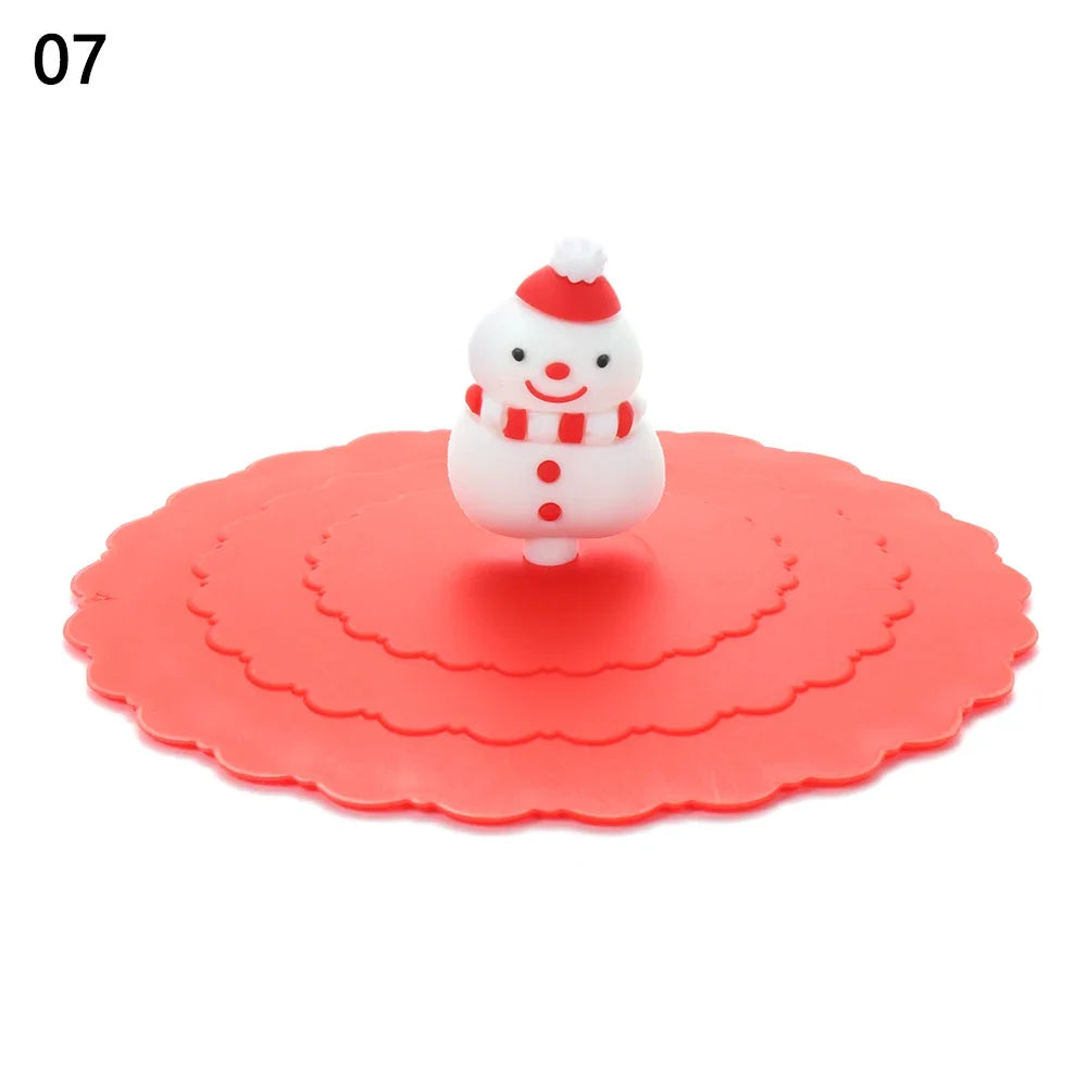 Cartoon 10cm Cute Silicone Cup Cover - Heat-Resistant, Leak-Proof, Dustproof Sealed Lid for Tea Cups
