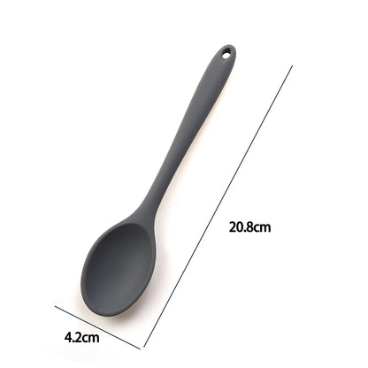 Soft Silicone Cooking Spoon - Long Handle Stirring Ladle for Kitchen Use - Essential Cooking Utensil