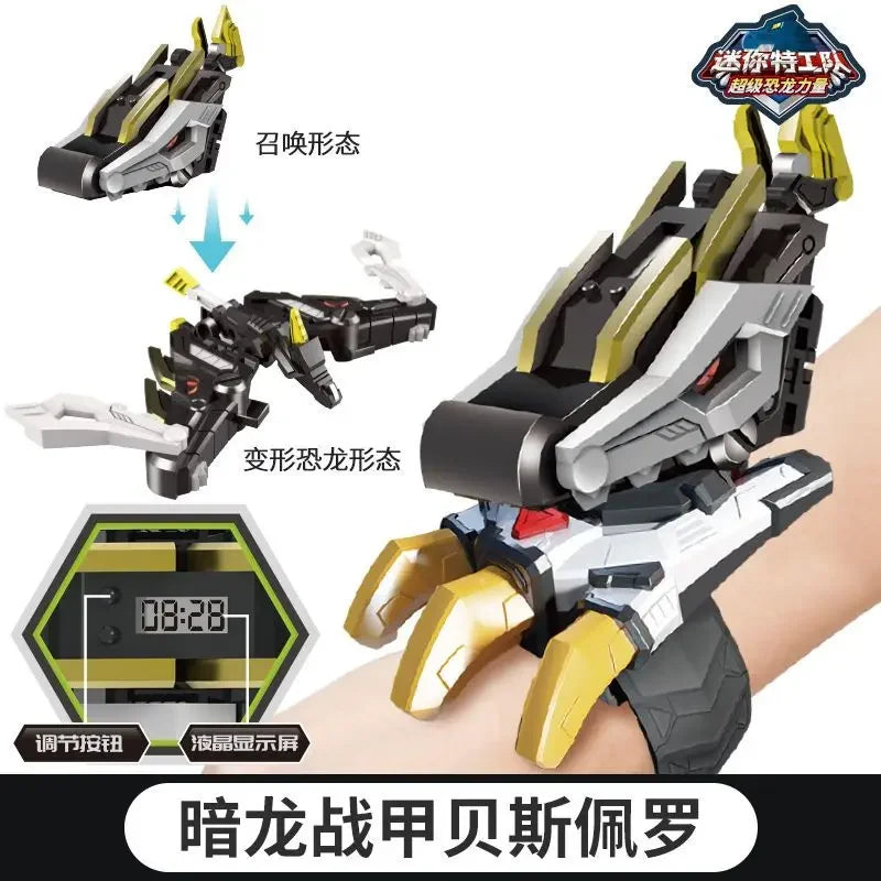 Genuine Mini Secret Service Watch Toy – Boy's Mecha Deformation Robot & Super Dinosaur Power