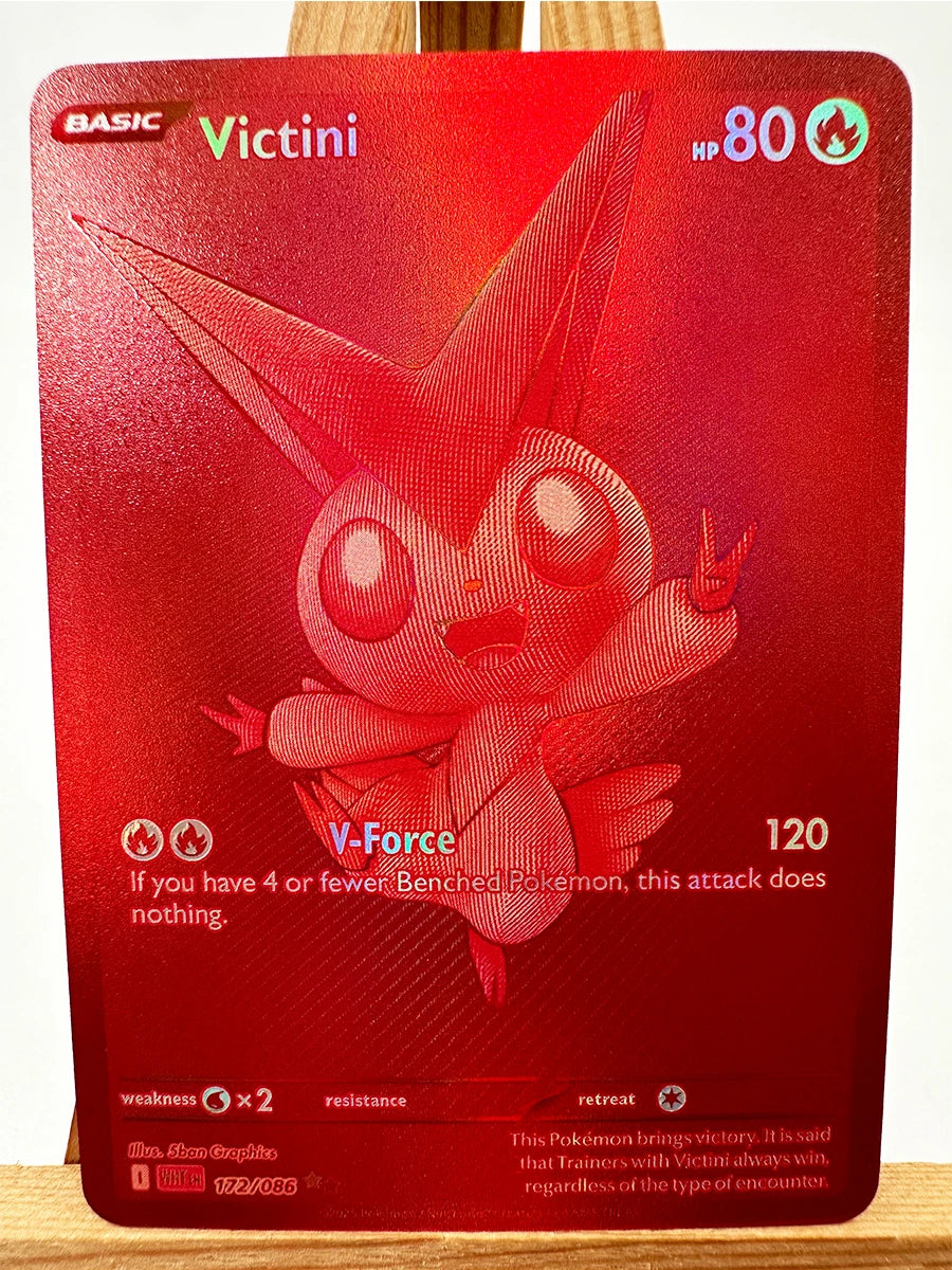 PTCG White & Black Victini Zekrom Reshiram Cards - English Anime Trading Card Collection