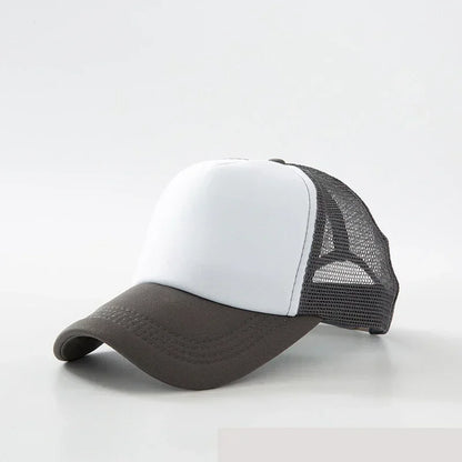 Custom Logo Trucker Hat - Adjustable Polyester Mesh Baseball Cap for Men & Women
