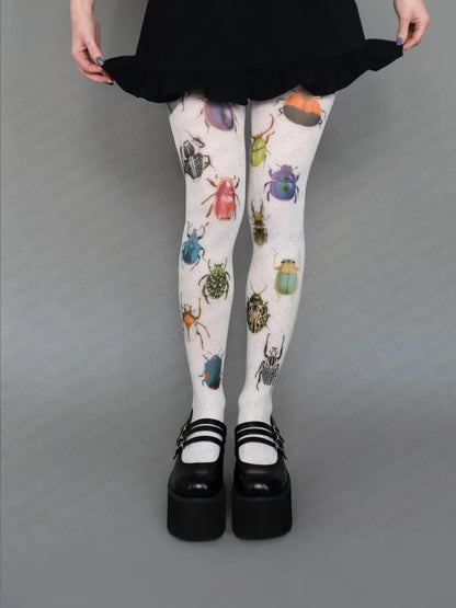 Cute Animal Print Knee High Socks - Harajuku Y2K Kawaii Graffiti Style Cosplay Socks for Women
