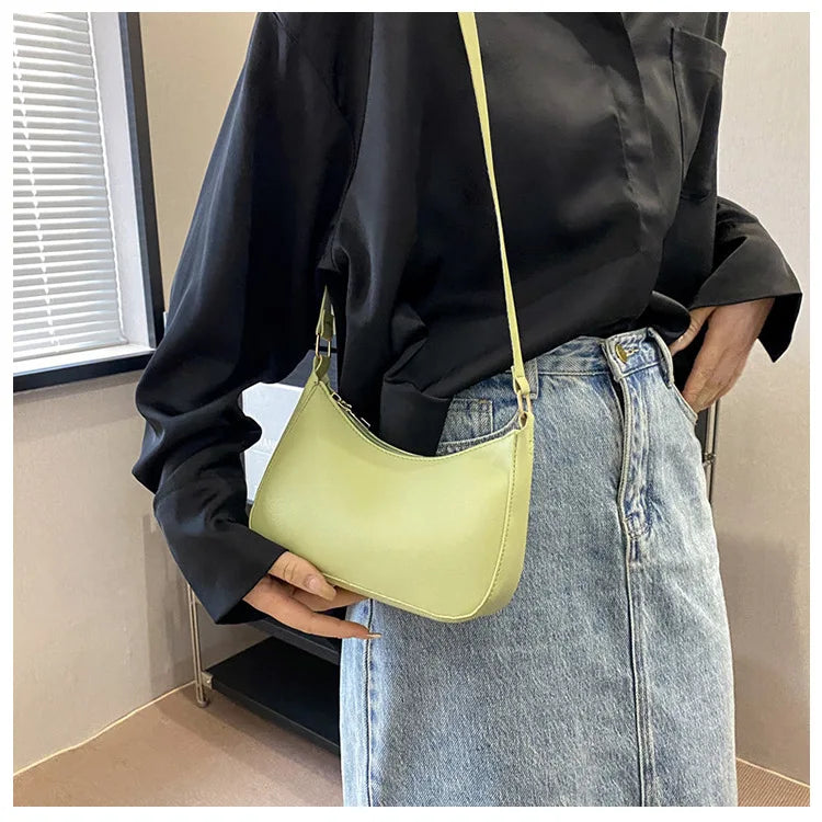 Fashion Solid-Color Handbag – Small Square Stylish Single-Shoulder Bag