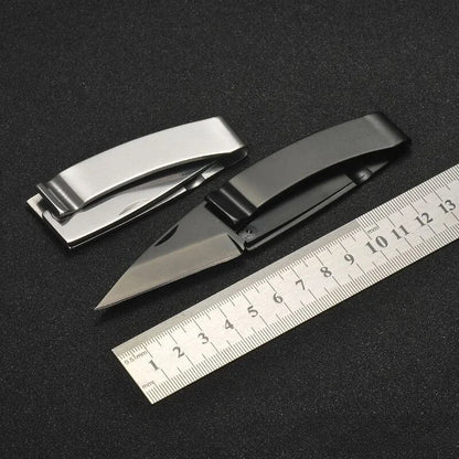 Stainless Steel Folding Knife – Sharp Blade Outdoor Camping Pocket EDC Multifunctional Tool with Wallet & Note Clip