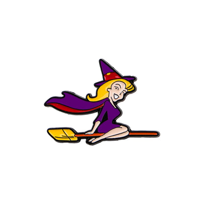 Funny Witch Enamel Pin — Halloween Lapel Brooch for Backpacks, Cosplay & Party Gifts