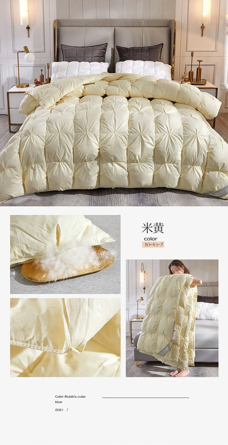 95% White Goose Down Duvet – Five-Star Hotel Quality, Warm Double or Single Goose Down Comforter