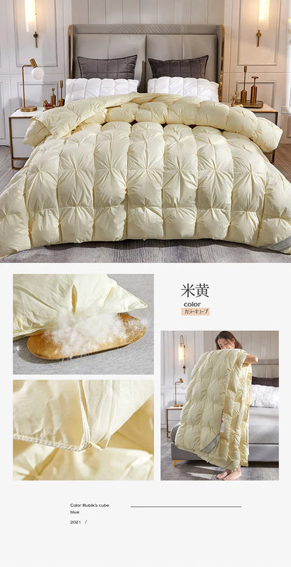 95% White Goose Down Duvet – Five-Star Hotel Quality, Warm Double or Single Goose Down Comforter
