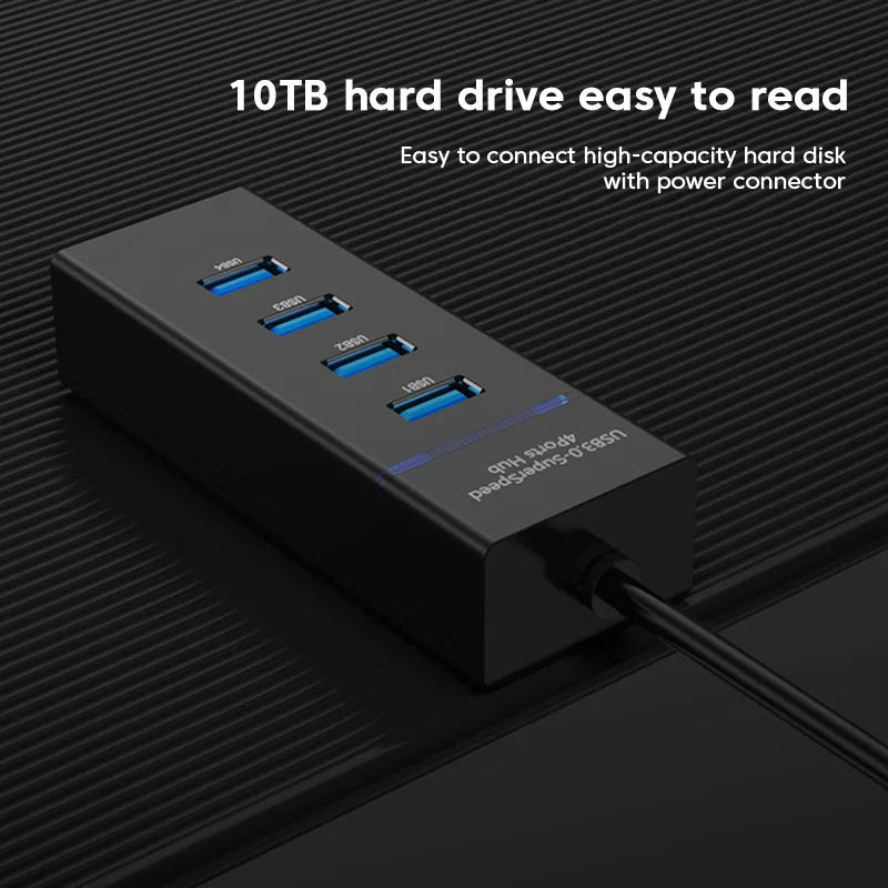 4-Port USB Hub Splitter 2.0/3.0 – High-Speed Multi USB Adapter Expander for Desktop & Laptop