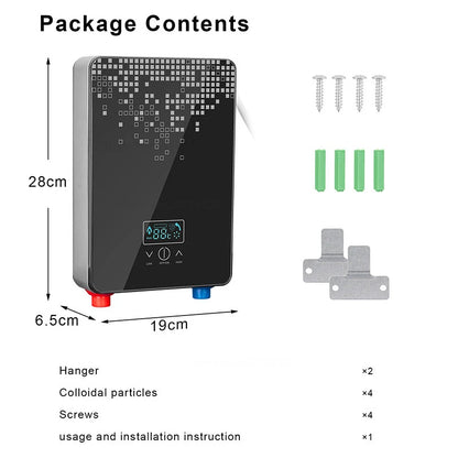 Tankless Electric Hot Water Heater – Instant Bathroom Shower Boiler with Thermostat, 110V/220V, Safe & Smart Automatic Control