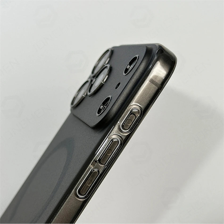 0.7mm Ultra-Thin MagSafe iPhone Case - Matte Clear Hard PC Cover with Magnetic Wireless Charging for iPhone 12–17 Air & Pro Max