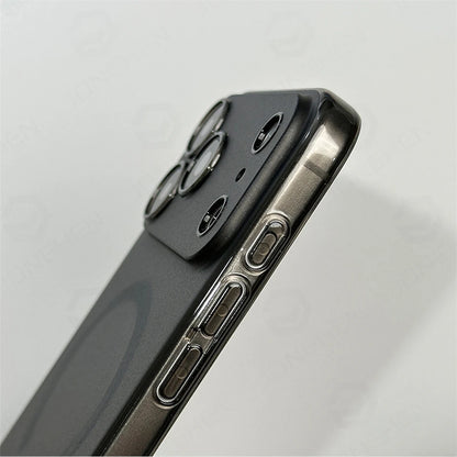 0.7mm Ultra-Thin MagSafe iPhone Case - Matte Clear Hard PC Cover with Magnetic Wireless Charging for iPhone 12–17 Air & Pro Max