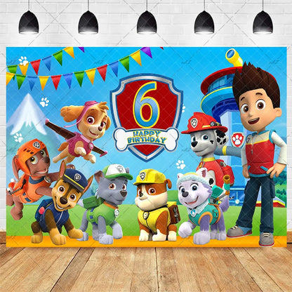 Paw Patrol Birthday Decorations Set – Custom Number Backdrop Banner & Photo Props for Party, Baby Shower & Photography Background