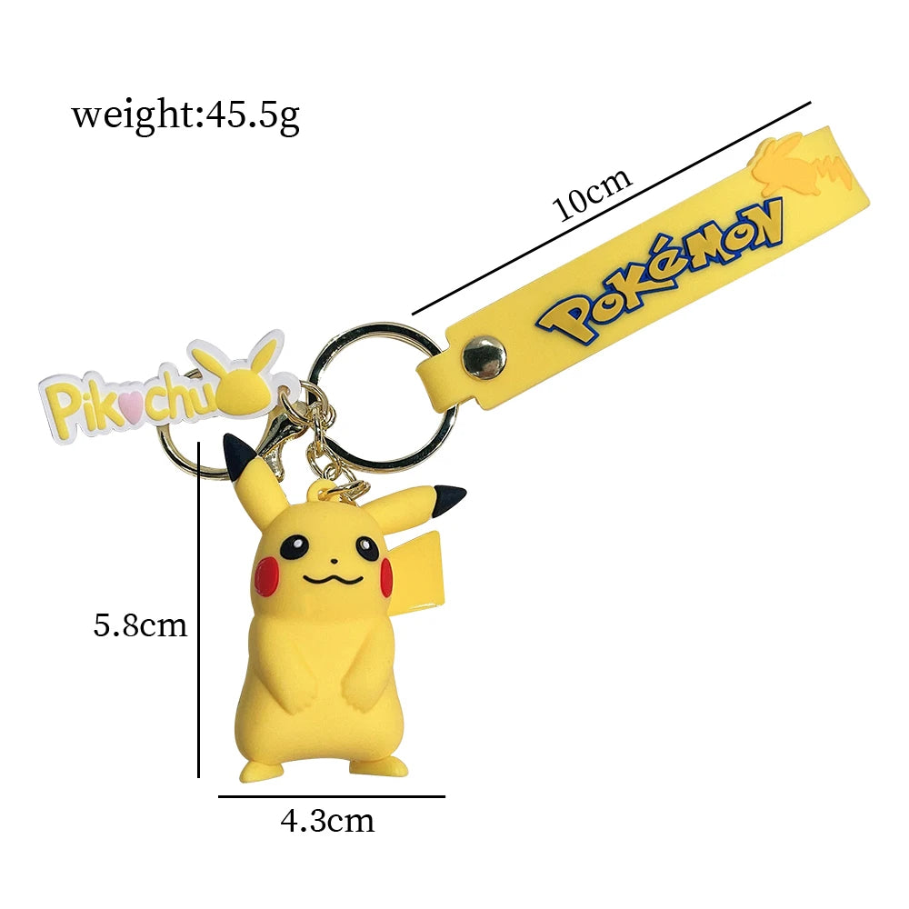Pokemon Keychain – Pikachu, Charmander & Psyduck Anime Toy, Kawaii Cartoon Doll Pendant for Car, Bag, Kid Gift
