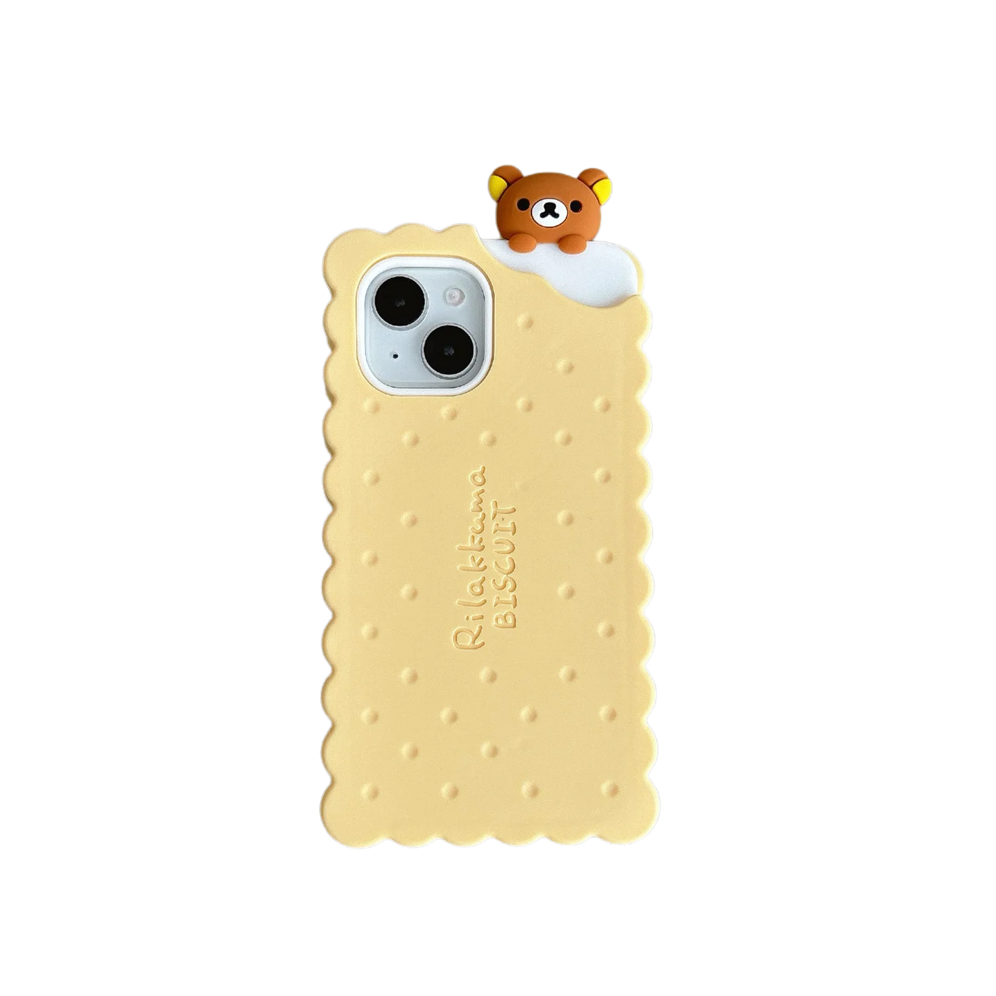 Sandwich Biscuit Tide Bear Silicone Phone Case for iPhone 16 15 14 13 12 11 Pro Max Shockproof Soft Cover