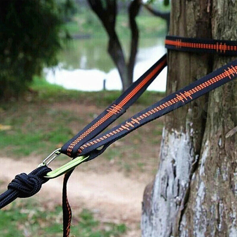2pcs Heavy-Duty Hammock Straps - 600lb Breaking Strength Polyester Suspension Ropes with 5 Rings
