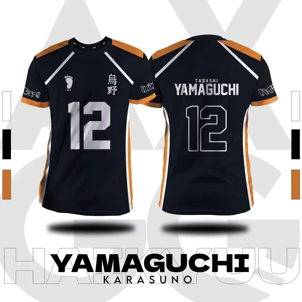 Haikyuu Anime Cosplay Jersey - Fukurodani and Hinata Short-Sleeve T-Shirt for Men and Children